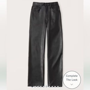 Abercrombie ankle straight black leather pants. High waster size 32